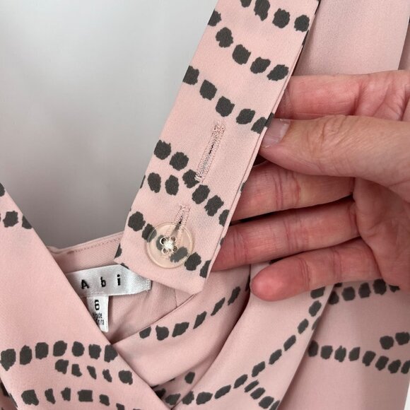 Cabi Sophia Faux Wrap Top Blouse Size 6 Blush Pink Adjustable Straps Peplum 273 - Picture 7 of 11